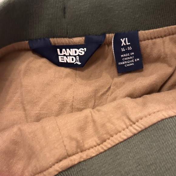 Boy’s Land’s End Lined Pants Olive Green - Picture 2 of 3